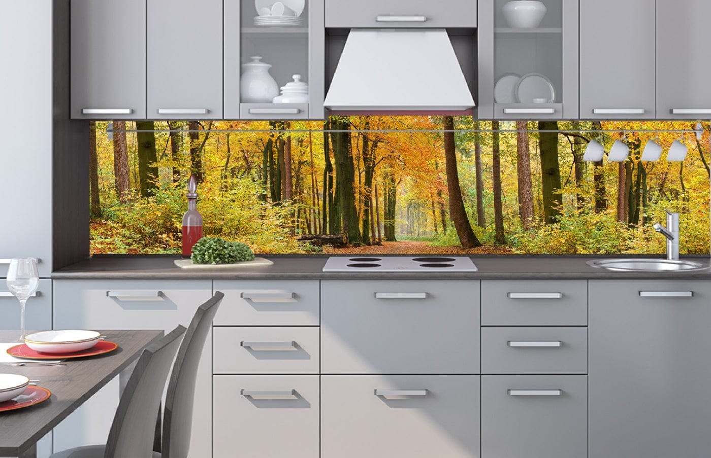 Fototapetes virtuvei ar lamināciju  - Rudens mežs  (260x60 cm) Art4home