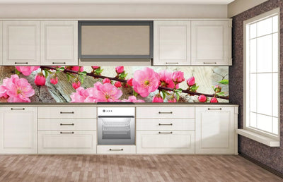 Fototapetes virtuvei ar lamināciju, pašlīmējošas plēve un flizelīns - Sakura (350x60 cm) Art4home