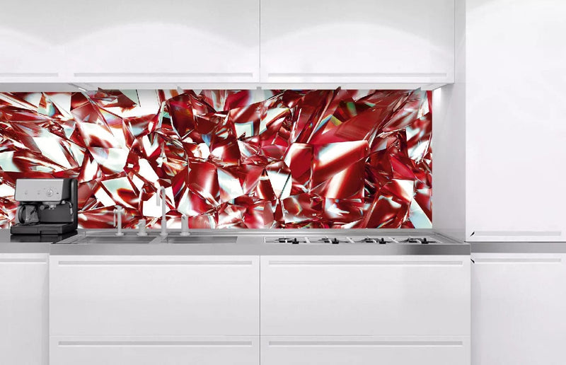 Fototapetes virtuvei ar lamināciju, pašlīmējošas plēve un flizelīns - Sarkans kristāls  (180x60 cm) Art4home