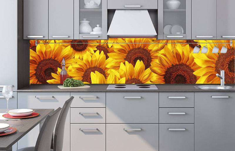 Fototapetes virtuvei ar lamināciju, pašlīmējošas plēve un flizelīns - Saulgrieze   (260x60 cm) Art4home