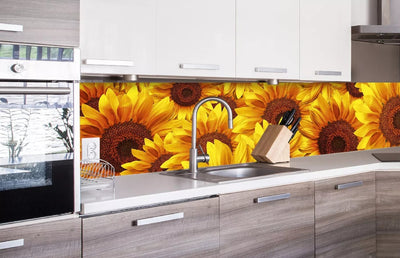 Fototapetes virtuvei ar lamināciju, pašlīmējošas plēve un flizelīns - Saulgrieze   (260x60 cm) Art4home