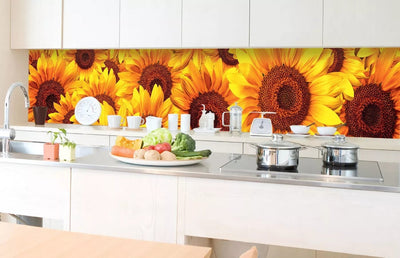 Fototapetes virtuvei ar lamināciju, pašlīmējošas plēve un flizelīns - Saulgrieze(350x60 cm) Art4home