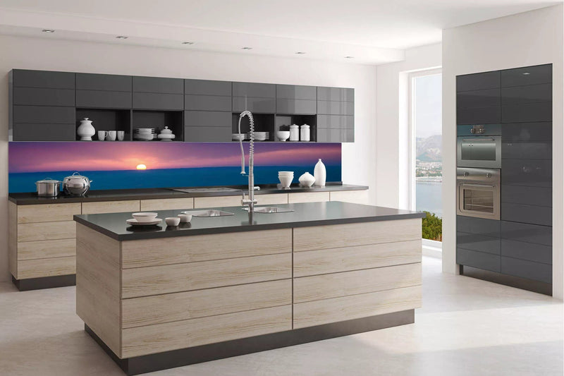 Fototapetes virtuvei ar lamināciju, pašlīmējošas plēve un flizelīns - Saullēkts (350x60 cm) Art4home