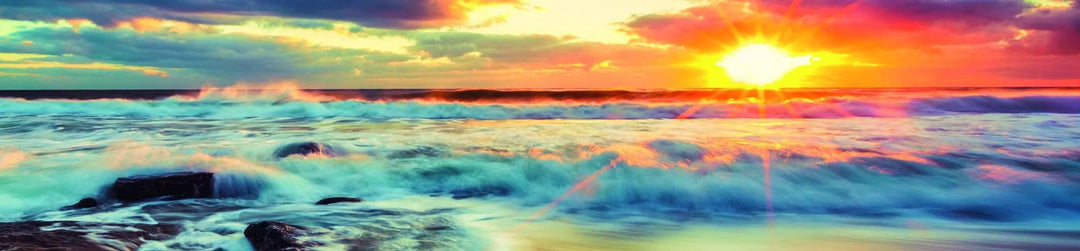 Pašlīmējošas fototapetes virtuvei - Saulriets jūrā (260x60 cm) Art4home