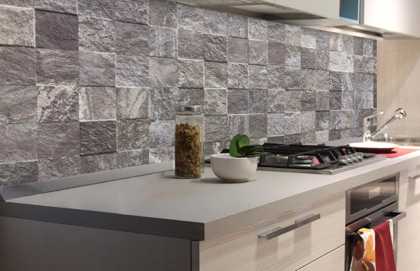 Pašlīmējošas fototapetes virtuvei - Sienas flīzes  (180x60 cm) Art4home