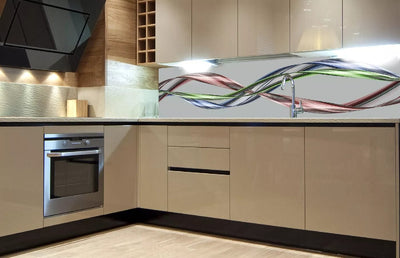Fototapetes virtuvei ar lamināciju, pašlīmējošas plēve un flizelīns - Spīdīgs vilnis  (180x60 cm) Art4home