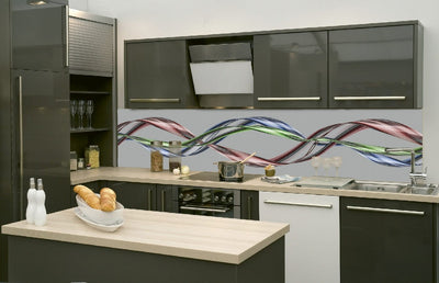 Fototapetes virtuvei ar lamināciju, pašlīmējošas plēve un flizelīns - Spīdīgs vilnis  (260x60 cm) Art4home