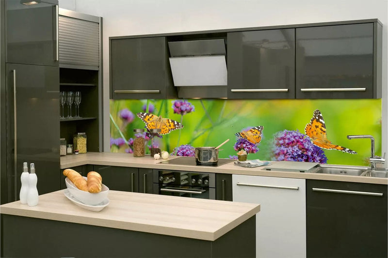 Fototapetes virtuvei ar lamināciju, pašlīmējošas plēve un flizelīns - Tauriņi  (260x60 cm) Art4home