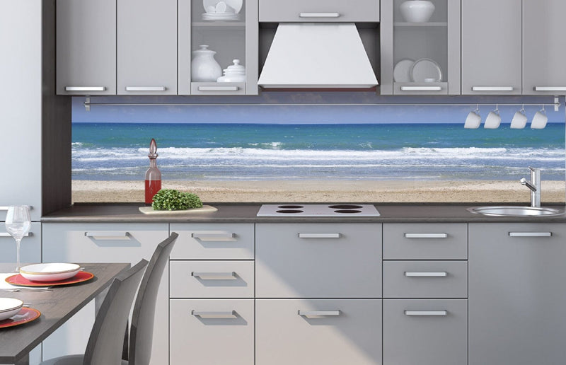 Fototapetes virtuvei ar lamināciju, pašlīmējošas plēve un flizelīns - Tukša pludmale  (260x60 cm) Art4home