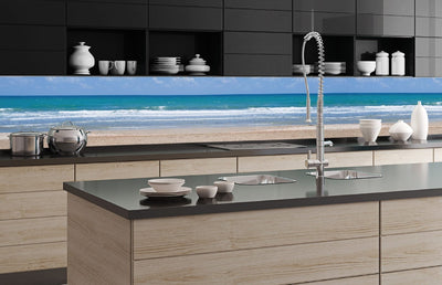 Fototapetes virtuvei ar lamināciju, pašlīmējošas plēve un flizelīns - Tukša pludmale (350x60 cm) Art4home