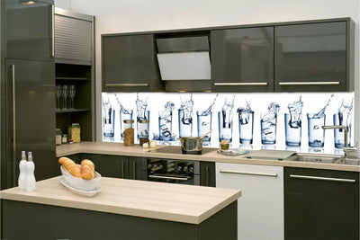 Fototapetes virtuvei ar lamināciju, pašlīmējošas plēve un flizelīns - Ūdens glāze (260x60 cm) Art4home