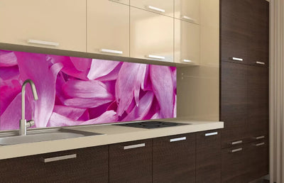 Fototapetes virtuvei ar lamināciju, pašlīmējošas plēve un flizelīns - Violetās ziedlapiņas  (180x60 cm) Art4home