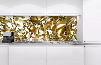 Fototapetes virtuvei ar lamināciju, pašlīmējošas plēve un flizelīns - Zelta kristāls  (180x60 cm) Art4home