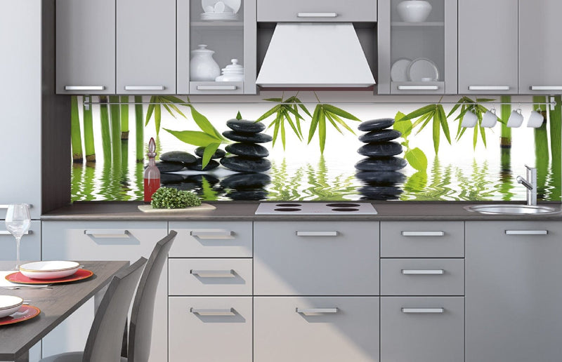 Fototapetes virtuvei ar lamināciju, pašlīmējošas plēve un flizelīns - Zen akmeņi  (260x60 cm) Art4home