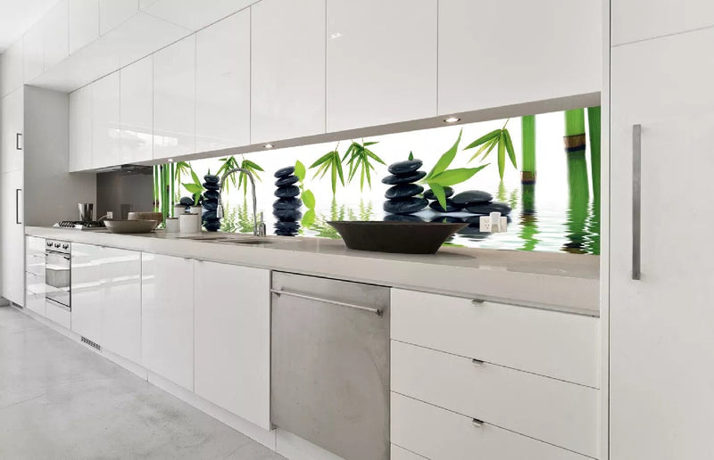 Fototapetes virtuvei ar lamināciju, pašlīmējošas plēve un flizelīns - Zen akmeņi (350x60 cm) Art4home