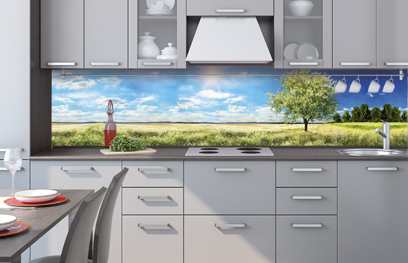 Fototapetes virtuvei ar lamināciju - Ziedošs koks  (260x60 cm) Art4home