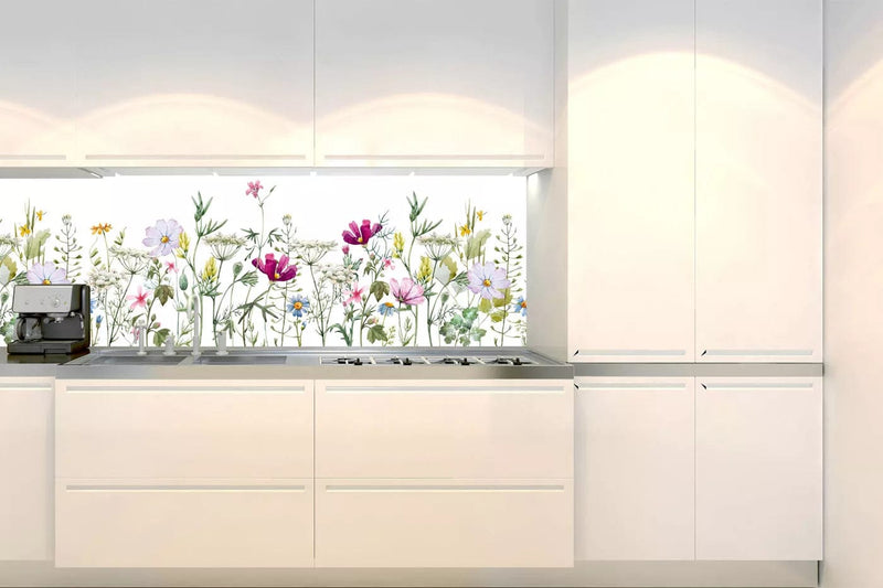 Fototapetes virtuvei ar lamināciju, pašlīmējošas plēve un flizelīns - Ziedu motīvs (180x60 cm) Art4home