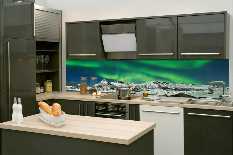Fototapetes virtuvei ar lamināciju, pašlīmējošas plēve un flizelīns - Ziemeļblāzma (260x60 cm) Art4home