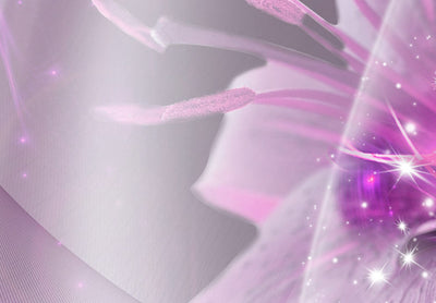 Glezna uz akrila stikla ar ziediem uz abstrakta fona - Violetā utopija, 92494 Artgeist