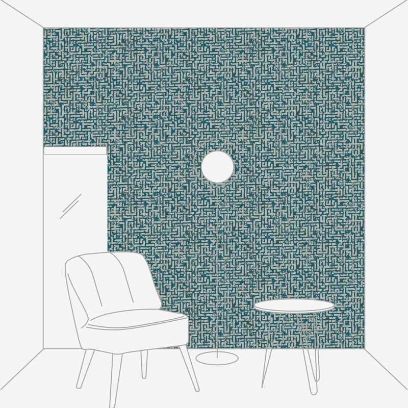 Grafiskas tapetes ar strukturētu virsmu zila safīra krāsā, 1363611 AS Creation
