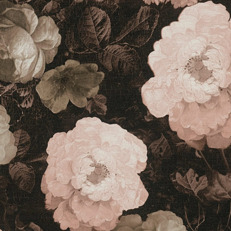 Hipoalergēnas tapetes, krūmu rozes vintāžā stilā, rozā krāsā 376504 Tapetenshop.lv