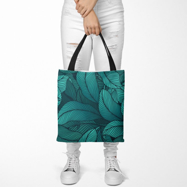 Iepirkumu maiss - Grafisks ziedu raksts jūras toņos, 147561 G-art