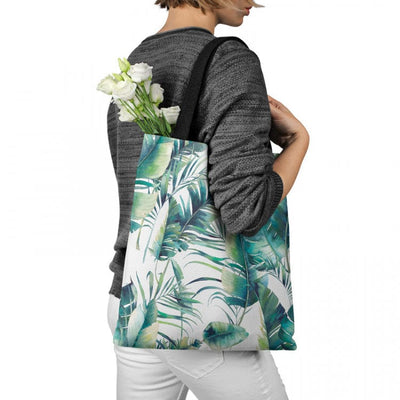 Iepirkumu maiss - Tropiska flora akvareļu stilā uz balta fona, 147577 G-art