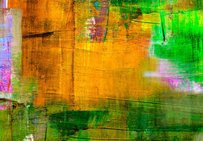 Glezna ar abstrakciju - Zaļā zeme (1 daļa, horizontāla) Tapetenshop.lv.