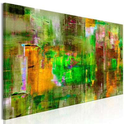 Kanva ar abstrakciju - Zaļā zeme (1 daļa, horizontāla) G-ART.