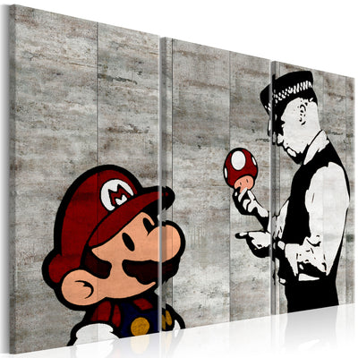 Kanva Banksy: Mario Bros (3 daļas, horizontāla) G-ART.