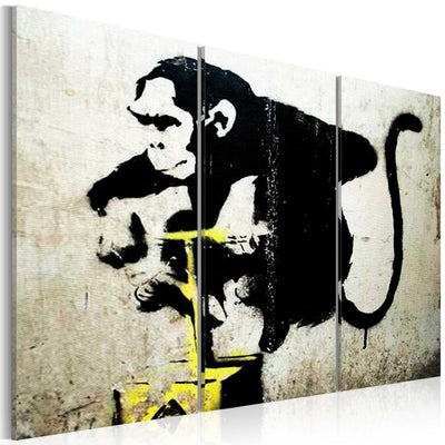 Kanva Banksy pērtiķa TNT detonators (3 daļas, horizontāla) G-ART.