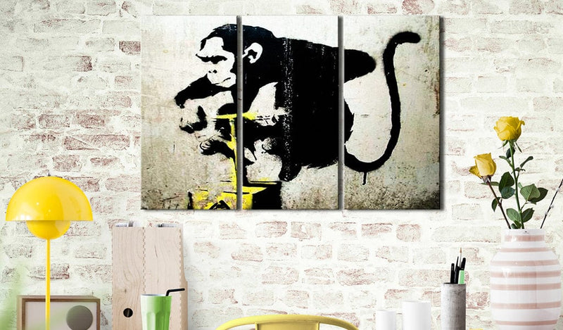 Kanva Banksy pērtiķa TNT detonators (3 daļas, horizontāla) G-ART.