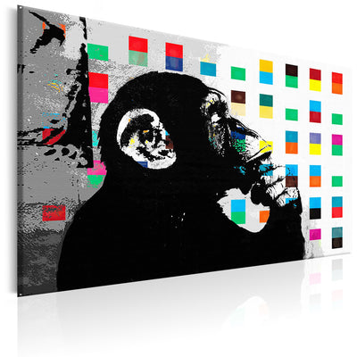 Kanva Banksy The Thinker Monkey (1 daļa, horizontāla) G-ART.