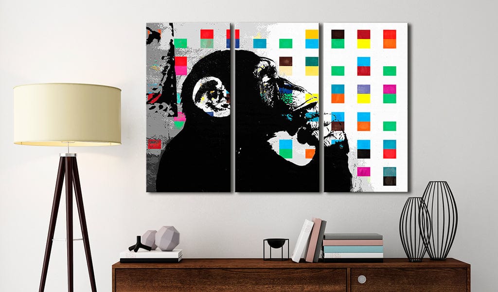 Glezna - Domātājs pērtiķis, Banksy (x 3) G-ART