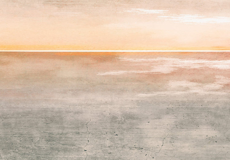 Glezna Jūras ainava - minimālistisks saulriets ar nobružātu tekstūru, 143783 Tapetenshop.lv.