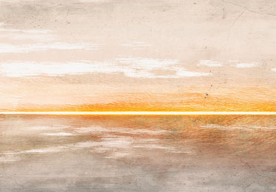 Glezna Jūras ainava - minimālistisks saulriets ar nobružātu tekstūru, 143783 Tapetenshop.lv.
