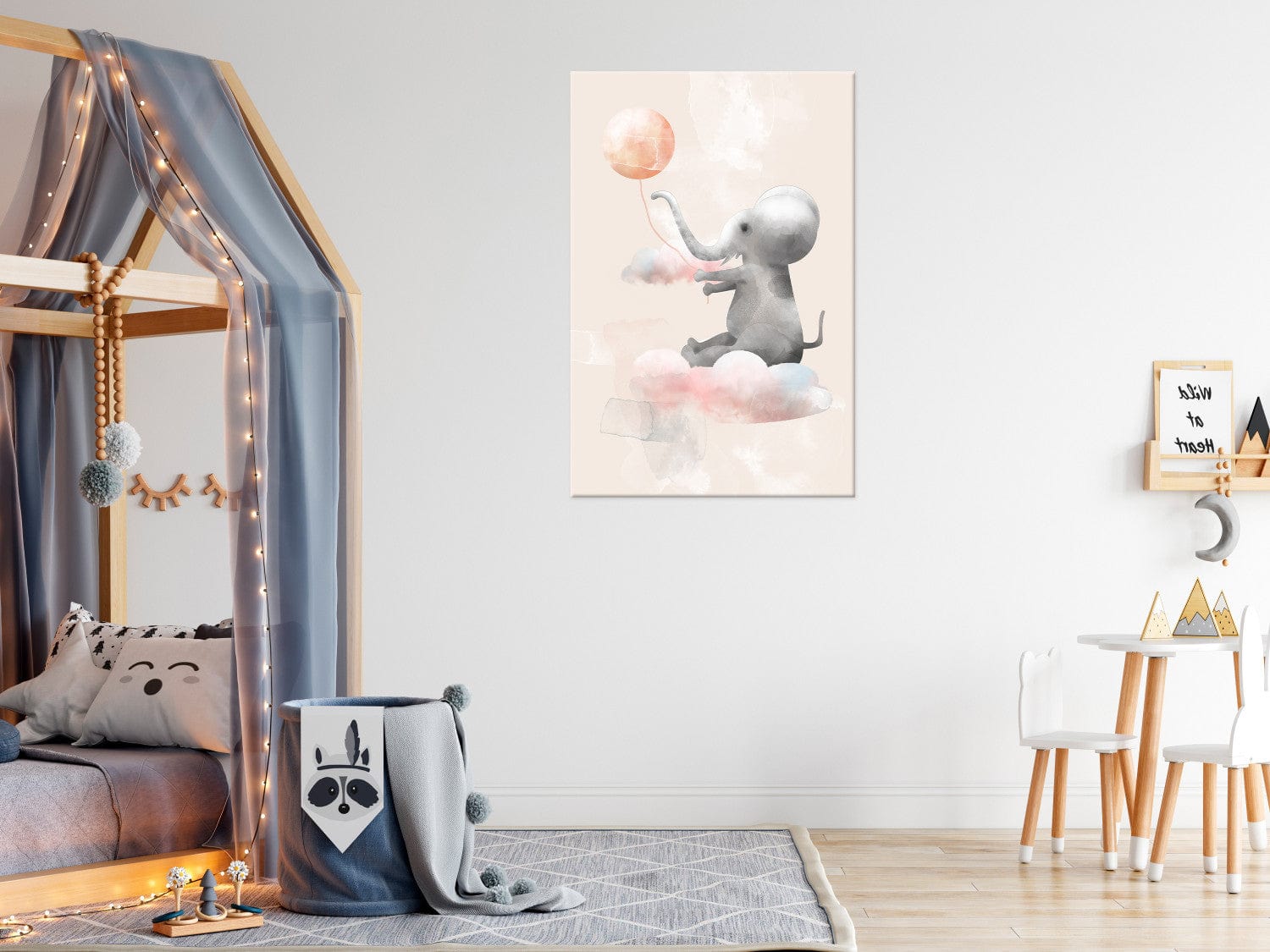 Glezna - Laimīgs zilonēns ar gaisa balonu (x 1) 143496 G-ART.