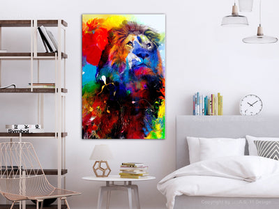 Kanva Lauva un akvareļu krāsas (1 daļa) Vertikāla G-ART.