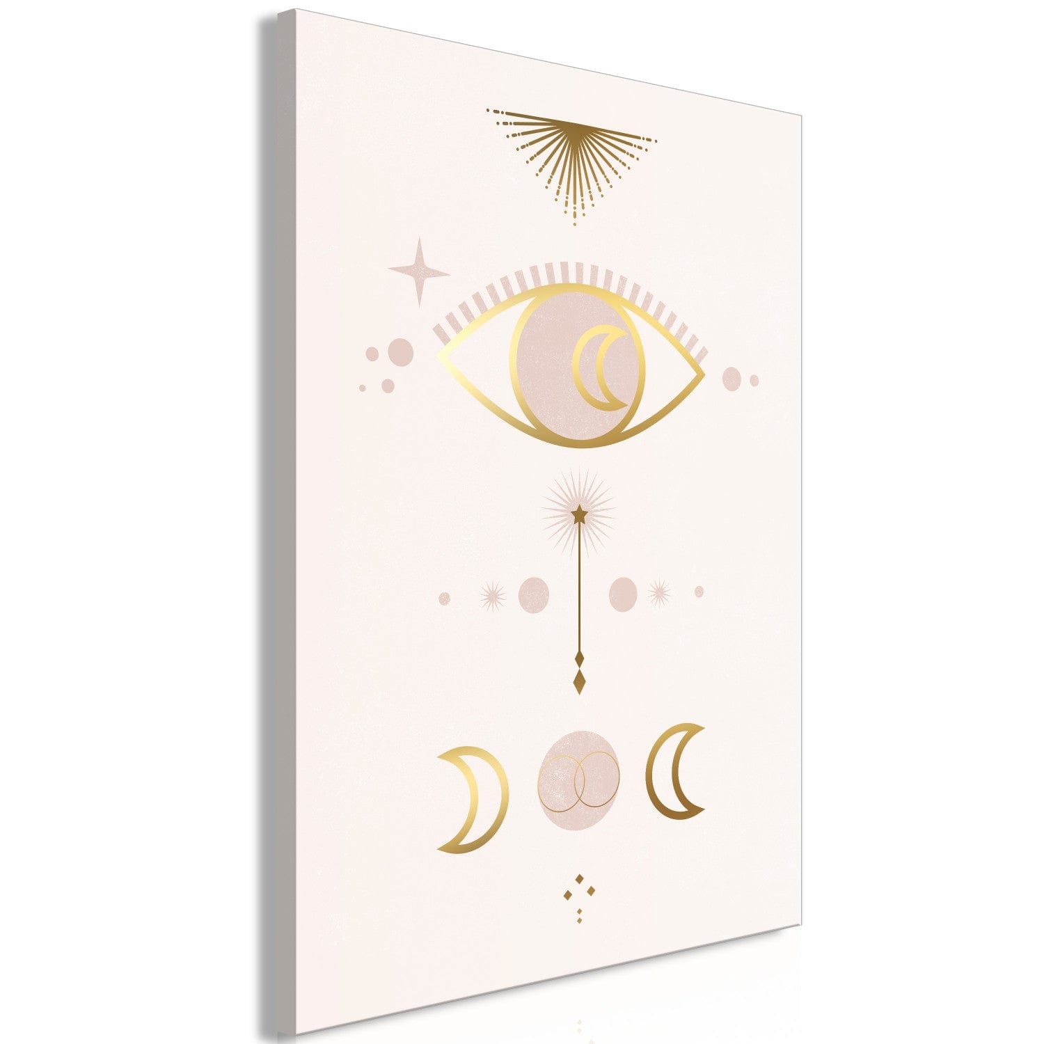 Glezna ar stilizētu Mēness - skandiboho (1 daļa), vertikāla, 136516  G-ART.