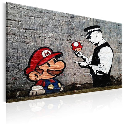 Kanva Mario un policists - Banksy (1 daļa, vertikāla) G-ART.