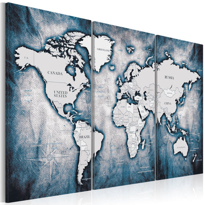 Kanva Pasaules karte: Tintes triptihs G-ART.