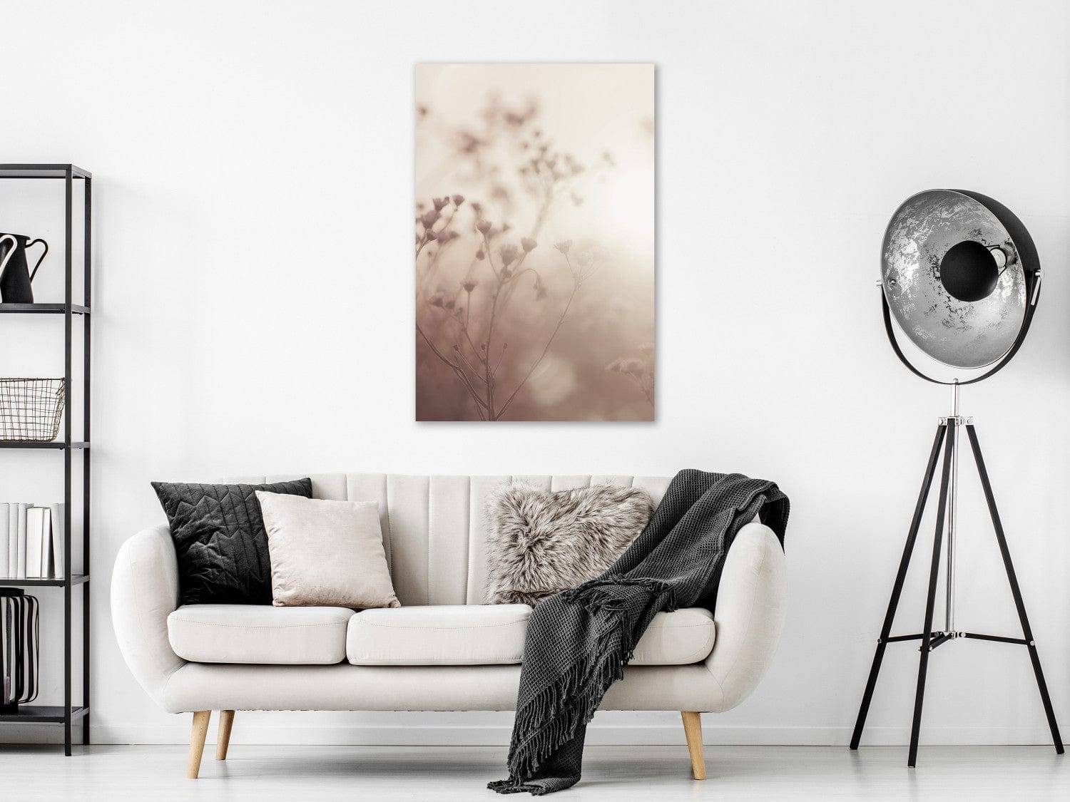 Glezna ar lauku ziediem agrā rītā, sepia, (1 daļa), vertikāla 130749  G-ART.