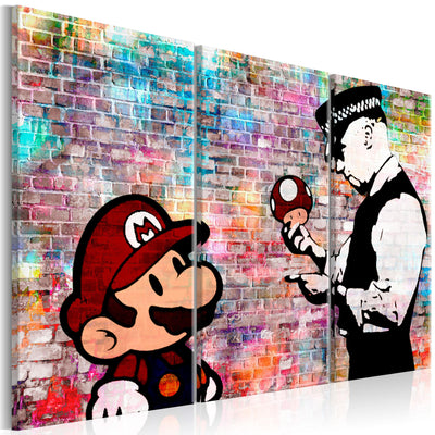 Kanva Rainbow Brick (Banksy) (3 daļas, horizontāla) G-ART.