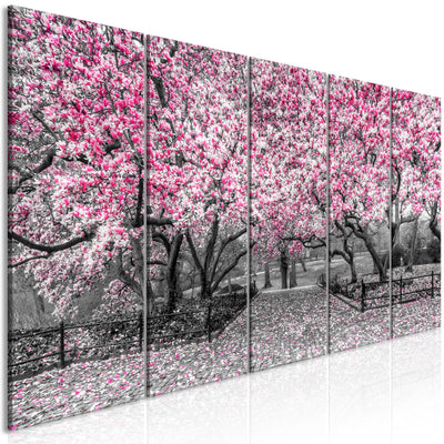 Kanva Rudens parkā (5 daļas) Šaura, rozā krāsā G-ART.