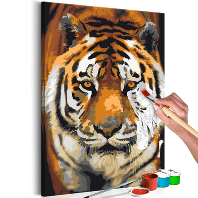 Kanva uz audekla "izkrāso pēc cipariem" - Āzijas tīģeris 40x60 cm Artgeist