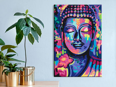 Kanva uz audekla "izkrāso pēc cipariem" - Buddha's Crazy Colors 40x60 cm Artgeist