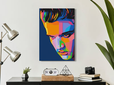 Kanva uz audekla "izkrāso pēc cipariem" - Colourful Elvis 40x60 cm Artgeist