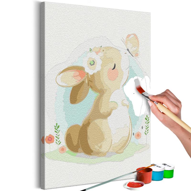 Kanva uz audekla "izkrāso pēc cipariem" - Dreamer Rabbit 40x60 cm Artgeist