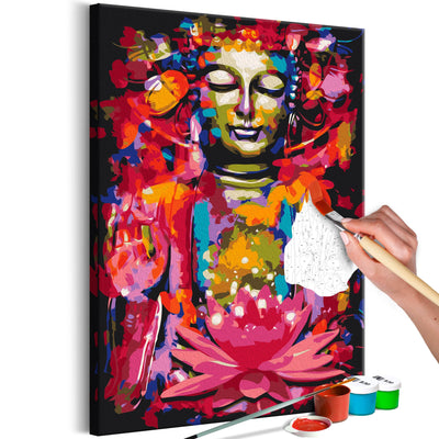 Kanva uz audekla "izkrāso pēc cipariem" - Feng Shui Buddha 40x60 cm Artgeist