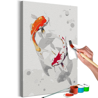 Kanva uz audekla "izkrāso pēc cipariem" - Fish Dance 40x60 cm Artgeist